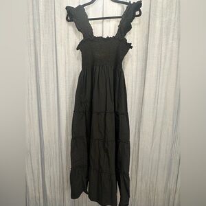 Hill House Home Ellie Nap Dress in Swiss Black Dot Black - M